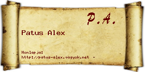Patus Alex névjegykártya